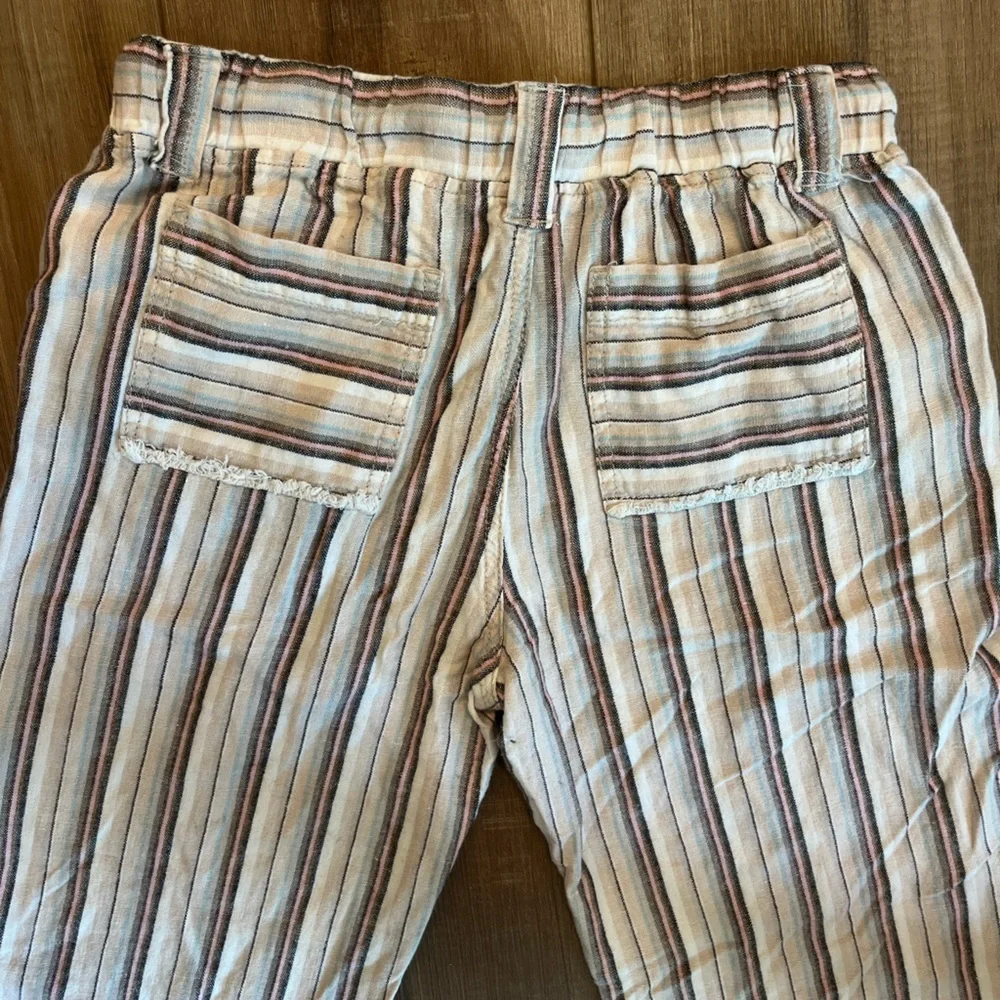Rewash (Macy’s) brand striped linen blend boho wide leg pants size XS EUC‎